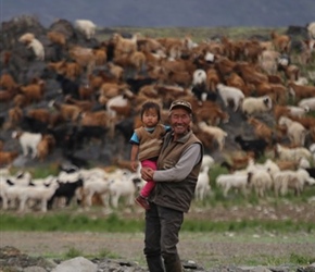 Goat herder in the Gobi