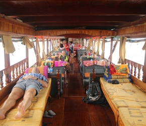 Robin takes it easy cruising down the Mekong