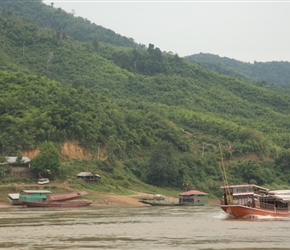 Typical boats on the Mekong