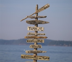 Geographical Signpost on North Lopez shoreline