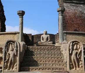 Buddha and guard stone