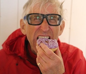 Jack checks out the purple donut