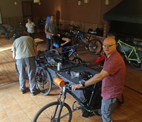 Lester and assembled bike at Puerto Varas