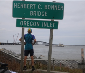 Colin eyes up the bridge over Oregon Inlet