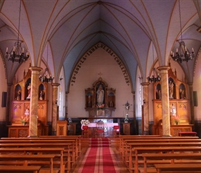 Inside the church at Frutillar Baja