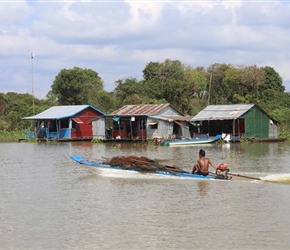 Motorboat on Tonle Sap River