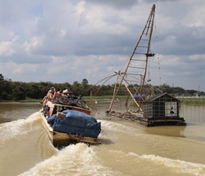 Public shuttle boat on Tonle Sap River