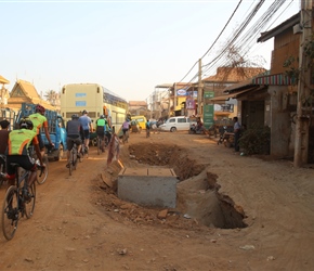 That's quite some pothole into Phnom Pehn