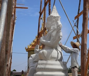 Creating a Buddha at New Temple on Highway 4