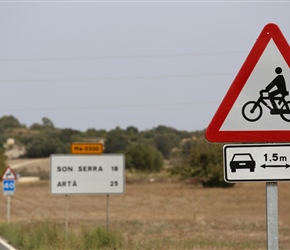 Give Cyclists room. Mallorca is a big cycling island