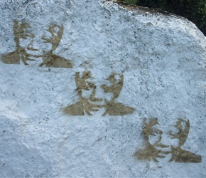 Nelson Mandela image sprayed on rocks