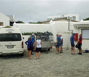 Loading the bikes at Arniston for a transfer to Cape Aguilhas