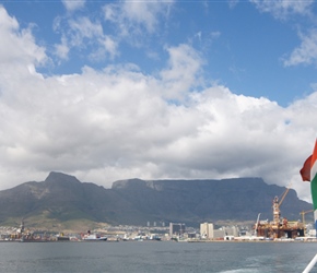 Table Mountain as we depart the port for Robben Island