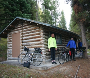 Ken, Ian and Phil having spent the night in the Colter Bay Cabins