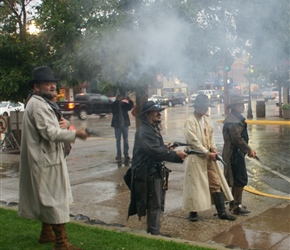 Gunfight at Cody, staged during the summer by volunteers