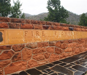 Memorial to the Backwater fire of 1937, killing 15 firefighters when the wind suddenly changed direction