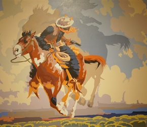 A Flight From Destiny, oil on canvas, painted by Bill Schenck in 1994