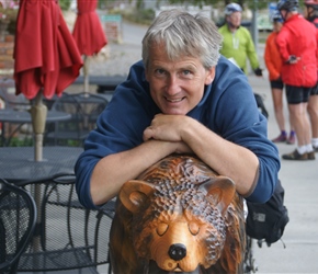 Neil and carved bear