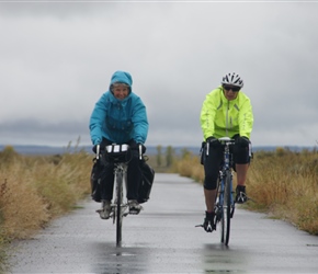 Valerie and Linda return along the cycleway