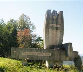 1942 war memorial on the first climb towards Psevo