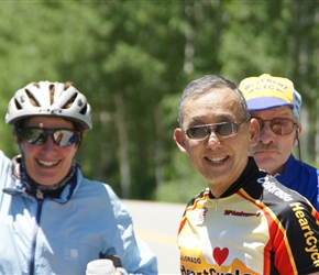 Linda, Mark Shimoda and Colin atop McClure Pass