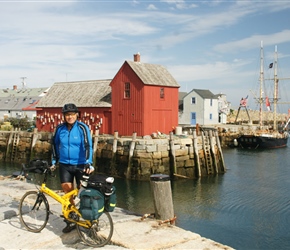 Chris and his airnimal at Rockport Harbour