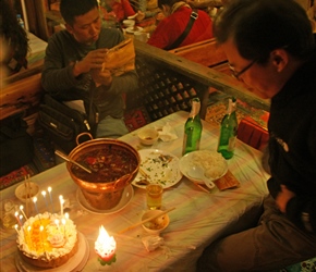 Tonys birthday cake at Lijang