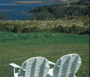 Across Lennox passage. This chair type was pretty popular in Nova Scotia and very photogenic