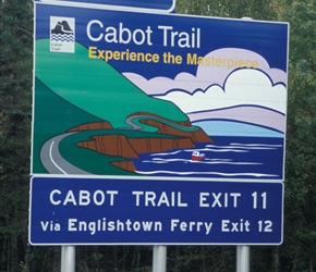 Cabot trail sign, the trail most associated with Nova Scotia
