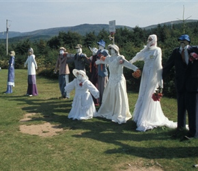 Joe's scarecrows, feature the Wedding Party