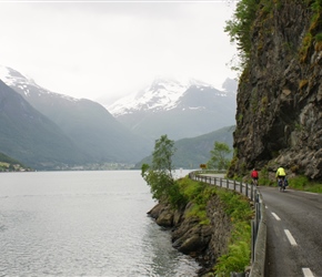 Alan, John and Terry along the edge of Innvikfjorden