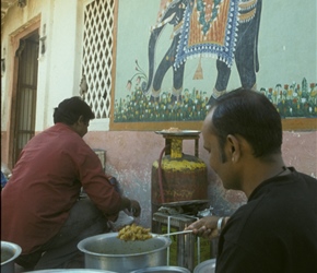 Serving lunch at Ranakpur