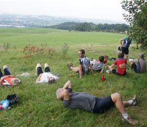 Sleeping off our picnic at Poles Coppice between Minsterley and Pulversbatch
