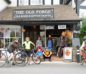 Christopher, Lucy, Matthew, Louise and Bill at the Old Forge Cafe at Weobley