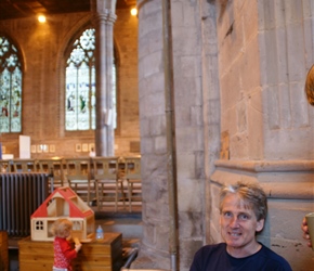 Neil in the church teastop at Leominster
