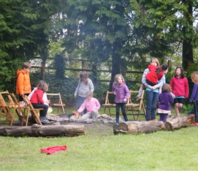 Round the campfire at the Scout Hut