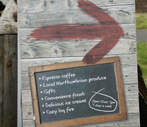 Cafe sign at Craster