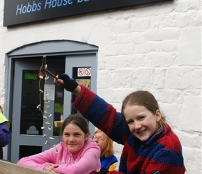 Louise and her daisy chain at Hobbs House Bakery