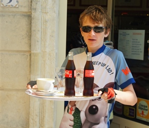 James gets the cokes in at Bernuiel