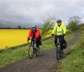 Linda and Jo along route 24 between Radstock and Mells