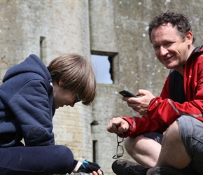 Giles and Fabian at Nunney Castle