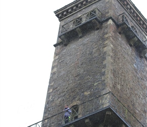 Emma Rogers up Cranmore Tower