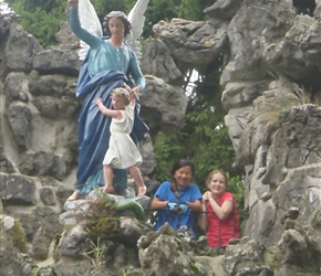 Louise and Kate visit the grotto in Spontin