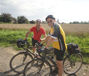 Three of us cycled back from Namur. Robin and Lester came along
