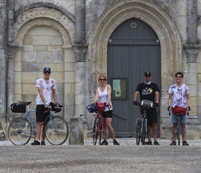 The Turnpenny family outside Montils church,  Cognac