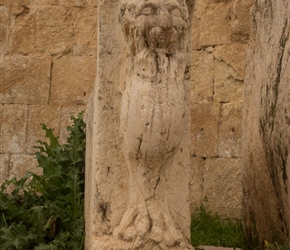 Carved lion in what was thought to be the 'accountants' area