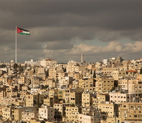 Jordanian Flag dominating the skyline