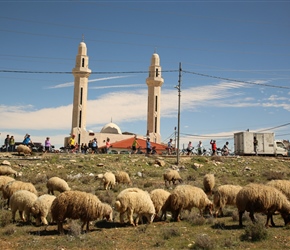 When the group regroup under a minaret and a sheep herd are in front then it makes a good picture