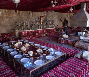 All set up for lunch at Little Petra Bedouin Camp