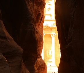 The Treasury, a structure carved into the Petra sandstone by ancient Nabataeans in the second century A.D.